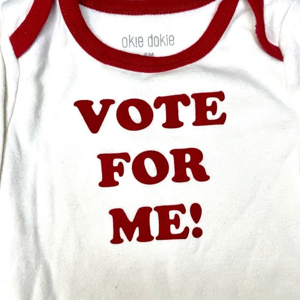 Vote For Me Onesie Red White 6 month Okie Dokie